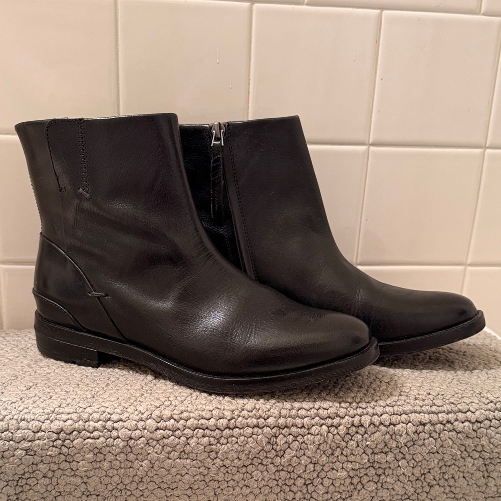 Franco Sarto Black Leather Women’s Chelsea Boots